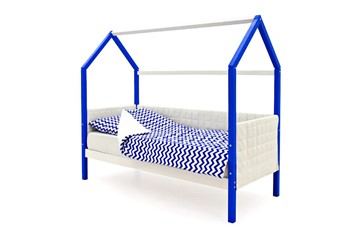 Кровать-домик «Svogen сине-белый» мягкая в Благовещенске