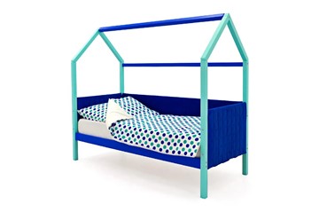 Детская кровать-домик Svogen, мятный-синий мягкая в Благовещенске