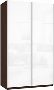 Шкаф Прайм (Белое стекло/Белое стекло) 1200x570x2300, венге в Благовещенске