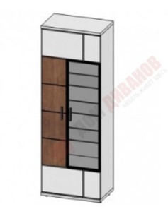 Шкаф витрина со стеклом левая Корано, Бм.Кор-01, белый экспо/ольха текстурная в Благовещенске