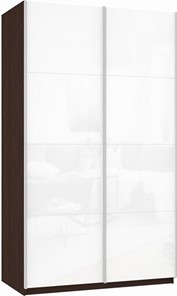 Шкаф Прайм (Белое стекло/Белое стекло) 1600x570x2300, венге в Благовещенске