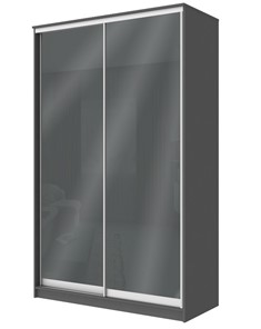 Шкаф 2-х дверный Хит-22-4-12/2-22 с цветным стеклом, темно-серый 073, Графит в Благовещенске