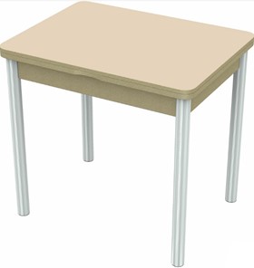 Маленький стол Бари хром №6 (стекло молочное/дуб выбеленный) в Благовещенске
