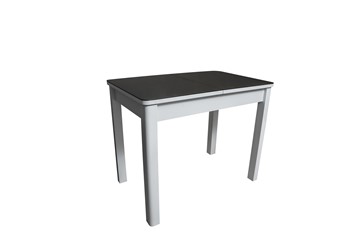 Стеклянный кухонный стол Айсберг-2СТ белое/черное/прямые массив в Благовещенске