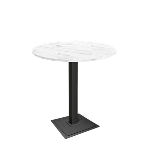 Круглый кухонный стол SHT-TU5-BS1/H110 / SHT-TT 90 ЛДСП (мрамор кристалл/черный) в Благовещенске
