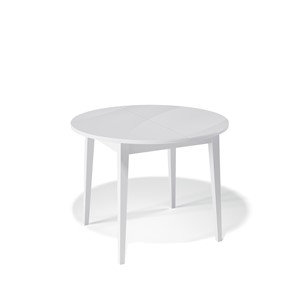 Кухонный стол раздвижной Kenner 1000M (Белый/Стекло белое сатин) в Благовещенске