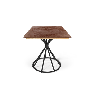 Керамический кухонный стол SHT-TU4-1/ТT8 60/60 (черный муар/прозрачный лак/коричневая сепия) в Благовещенске