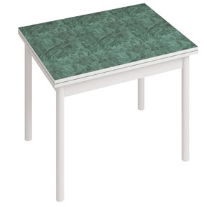 Стол на кухню СТ22, Белый/Зеленый мрамор в Благовещенске