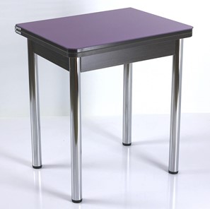 Кухонный пристенный стол СПА-02 СТ2, венге ЛДСП/стекло фиолетовый/39 прямые трубки хром в Благовещенске