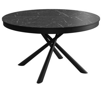 Керамический кухонный стол DikLine KR120 мрамор черный Калаката/опоры черные в Благовещенске