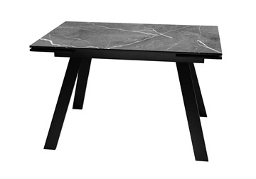 Керамический обеденный стол DikLine DKL140 Керамика Черный мрамор/опоры черные (2 уп.) в Благовещенске
