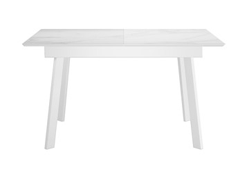 Керамический кухонный стол DikLine SKH125 Керамика Белый мрамор/подстолье белое/опоры белые (2 уп.) в Благовещенске