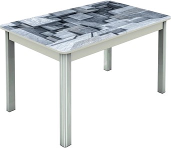Кухонный стол раскладной Гамбург исп.1 ноги метал. крашеные №23, Фотопечать (Текстура №74) в Благовещенске