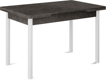 Кухонный стол раскладной Кубика Милан-2 EVO, ноги белые, серый камень в Благовещенске