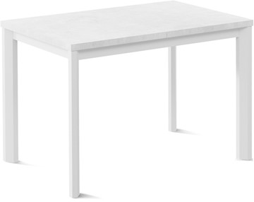 Кухонный стол раздвижной Кубика Нагано-1L (ноги металлические белые, белый цемент) в Благовещенске