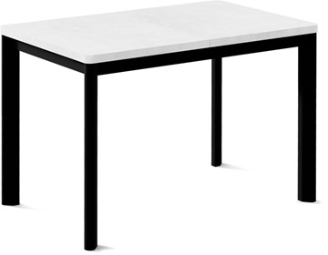 Обеденный раздвижной стол Токио-2L (ноги металлические черные, белый цемент) в Благовещенске
