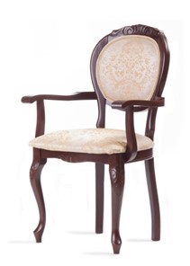 Обеденный стул Барокко с резьбой и подлокотниками (стандартная покраска) в Благовещенске