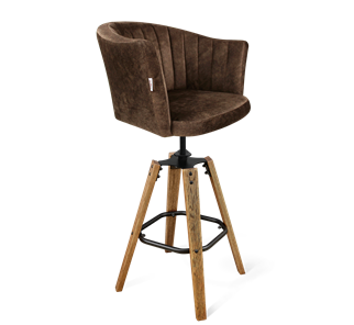 Барный стул SHT-ST42-1 / SHT-S93 (кофейный трюфель/браш.коричневый/черный муар) в Благовещенске