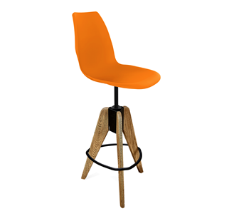 Барный стул SHT-ST29/S92 (оранжевый ral2003/брашированный коричневый/черный муар) в Благовещенске