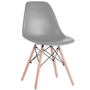 Комплект стульев 4 шт. BRABIX "Eames CF-010", пластик серый, опоры дерево/металл, 532632, 2033A в Благовещенске