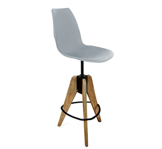Барный стул SHT-ST29/S92 (серый ral 7040/брашированный коричневый/черный муар) в Благовещенске