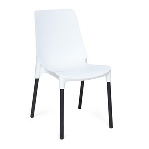 Обеденный стул GENIUS (mod 75) 46x56x84 белый/черные ножки арт.12829 в Благовещенске