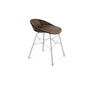 Обеденный стул SHT-ST19-SF1 / SHT-S107 (кофейный трюфель/хром лак) в Благовещенске