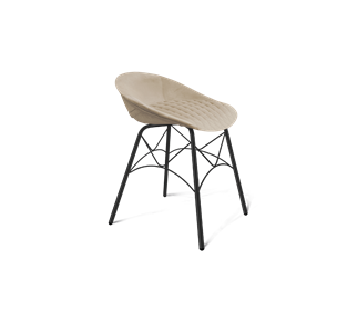 Обеденный стул SHT-ST19-SF1 / SHT-S107 (ванильный крем/черный муар) в Благовещенске
