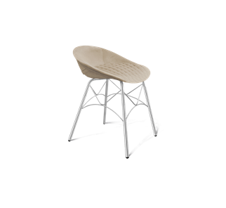 Обеденный стул SHT-ST19-SF1 / SHT-S107 (ванильный крем/хром лак) в Благовещенске