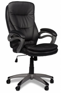 Кресло ДамОфис J 9302 экокожа /пластик, черный в Благовещенске
