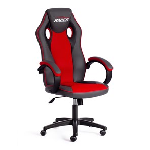 Компьютерное кресло RACER GT new кож/зам/ткань, металлик/красный, арт.13249 в Благовещенске