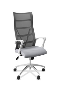 Кресло для руководителя Топ X белый каркас, сетка/ткань TW / серая/ серая в Благовещенске