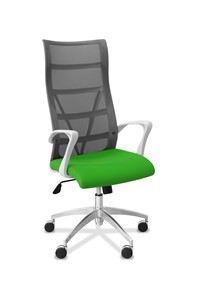 Офисное кресло Топ X белый каркас, сетка/ткань TW / серая/салатовая в Благовещенске