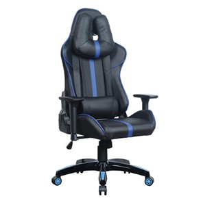 Компьютерное кресло BRABIX "GT Carbon GM-120", две подушки, экокожа, черное/синее, 531930 в Благовещенске