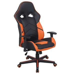 Кресло офисное BRABIX "Storm GM-006", регулируемые подлокотники, экокожа, черное/оранжевое, 532502 в Благовещенске