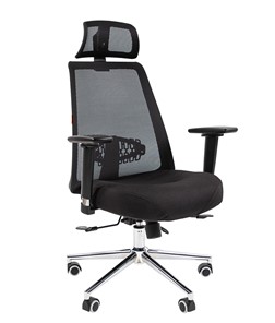 Кресло компьютерное CHAIRMAN 535 LUX сетчатый акрил черный / полиэстер черный в Благовещенске