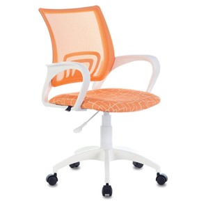 Офисное кресло Brabix Fly MG-396W (с подлокотниками, пластик белый, сетка, оранжевое с рисунком "Giraffe") 532402 в Благовещенске