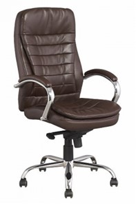 Офисное кресло ДамОфис J 9031-1 экокожа /хром, коричневый в Благовещенске