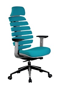 Компьютерное кресло Riva Chair SHARK (Лазурный/серый) в Благовещенске