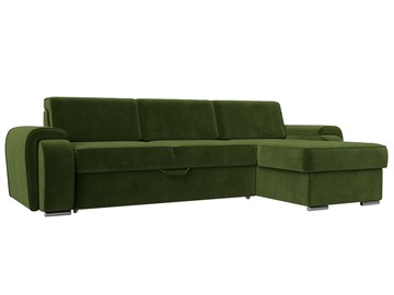 Угловой раскладной диван Лига-025, Зеленый (Микровельвет) в Благовещенске