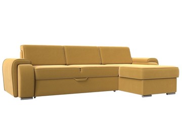 Угловой раскладной диван Лига-025, Желтый (Микровельвет) в Благовещенске