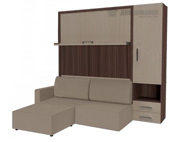 Подъемная кровать Кровать-трансформер Smart (КД 1400+ШП+Пуф), шкаф правый, левый подлокотник в Благовещенске