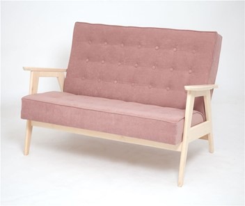 Прямой диван Ретро, двухместный (беленый дуб / RS 12 - розовый) в Благовещенске