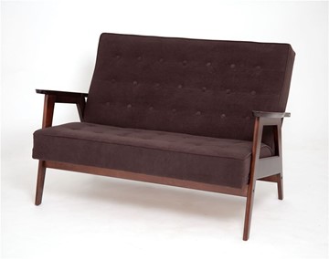 Прямой диван Ретро, двухместный (темный тон / RS32 - коричневый) в Благовещенске