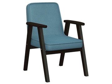 Мягкое кресло Ретро ткань голубой, каркас венге в Благовещенске