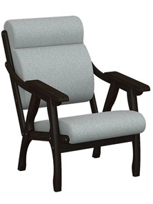 Мягкое кресло Вега 10 ткань серый, каркас венге в Благовещенске