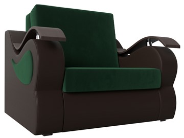 Кресло-кровать Меркурий (60), Зеленый\Коричневый (Велюр\Экокожа) в Благовещенске
