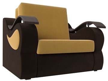 Раскладное кресло Меркурий (60), Желтый\коричневый (Микровельвет\Экокожа) в Благовещенске