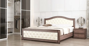 Спальная кровать СВ-Стиль Стиль 3, 160х200, кожзам, с основанием в Благовещенске