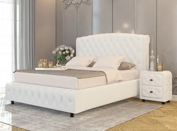 Кровать спальная Salvatore Grand 200x200, Экокожа (Белый) в Благовещенске
